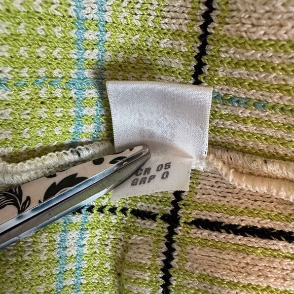 St. John Collection Size 10 Boucle Tweed Zip Up Jacket Green Fringe Plaid Preppy - Picture 8 of 10